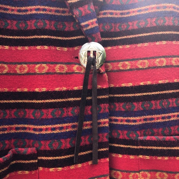 SOLD! Vintage Southwestern Santa Fe Stripe Blazer - Picture 4 of 5